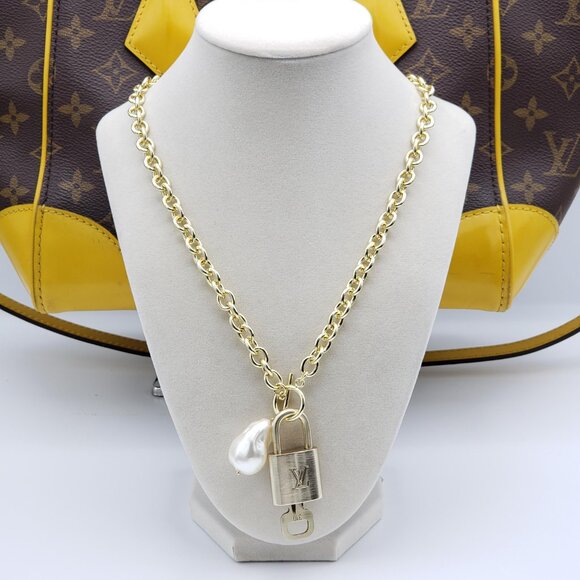 Louis Vuitton Jewelry - Authentic Louis Vuitton Gold Padlock w/unbranded 16k Gold Plated Stainless Steel